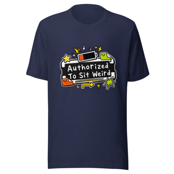 Authorized To Sit Weird Graphic Tee mockup 2