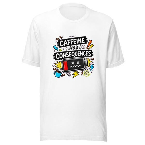 Caffeine And Consequences Graphic Tee mockup 3