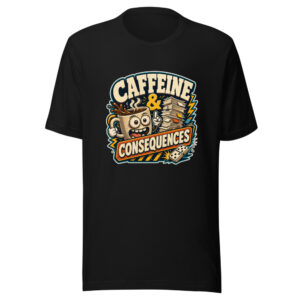 Caffeine & Consequences Heartbeat-20260613-humor-codex Graphic Tee mockup 1 Caffeine & Consequences Heartbeat-20260613-humor-codex Graphic Tee front view