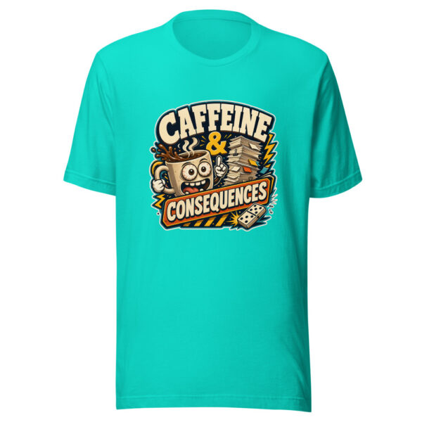 Caffeine & Consequences Heartbeat-20260613-humor-codex Graphic Tee mockup 4