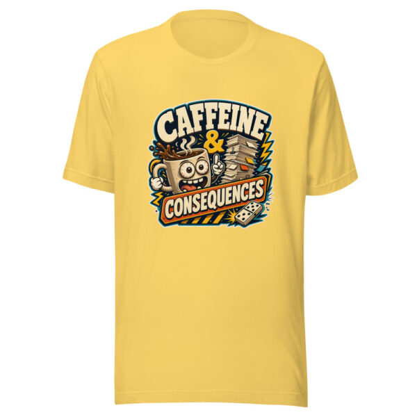 Caffeine & Consequences Heartbeat-20260613-humor-codex Graphic Tee mockup 5