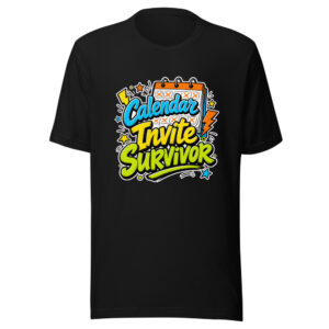 Calendar Invite Survivor Graphic Tee front view