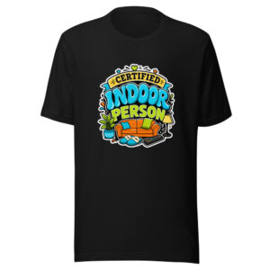 Certified Indoor Person Graphic Tee front view