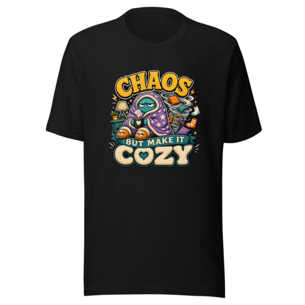 CHAOS BUT MAKE IT COZY Heartbeat-20260614-hilariousshirt-codex Graphic Tee mockup 1 CHAOS BUT MAKE IT COZY Heartbeat-20260614-hilariousshirt-codex Graphic Tee front view
