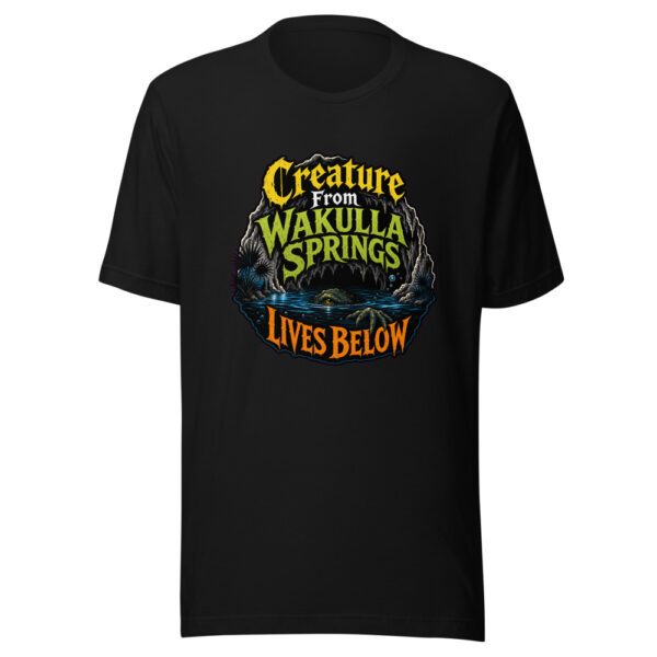 Creature From Wakulla Springs Lives Below Wakulla-springs-creature-scary Graphic Tee mockup 1 Creature From Wakulla Springs Lives Below Wakulla-springs-creature-scary Graphic Tee front view