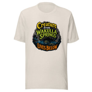 Creature From Wakulla Springs Lives Below Wakulla-springs-creature-scary Graphic Tee mockup 1 Creature From Wakulla Springs Lives Below Wakulla-springs-creature-scary Graphic Tee front view