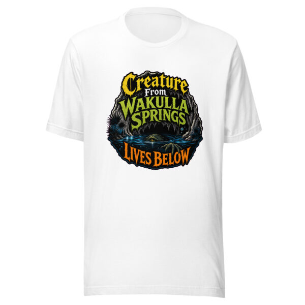 Creature From Wakulla Springs Lives Below Wakulla-springs-creature-scary Graphic Tee mockup 3 Creature From Wakulla Springs Lives Below Wakulla-springs-creature-scary Graphic Tee mockup 3