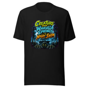 Creature From Wakulla Springs Night Swim Wakulla-springs-creature-scary Graphic Tee mockup 1 Creature From Wakulla Springs Night Swim Wakulla-springs-creature-scary Graphic Tee front view
