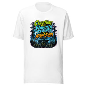 Creature From Wakulla Springs Night Swim Wakulla-springs-creature-scary Graphic Tee mockup 1 Creature From Wakulla Springs Night Swim Wakulla-springs-creature-scary Graphic Tee front view