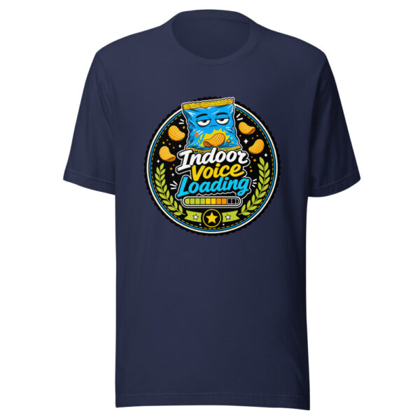 Indoor Voice Loading Graphic Tee mockup 2