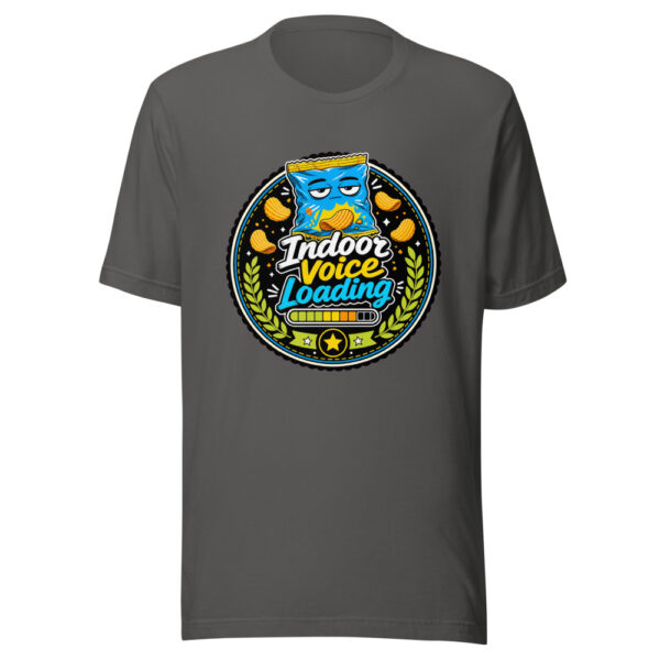 Indoor Voice Loading Graphic Tee mockup 3