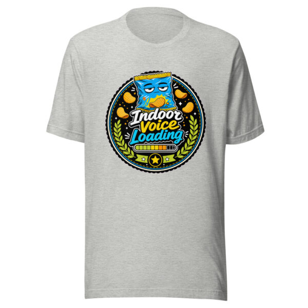 Indoor Voice Loading Graphic Tee mockup 4
