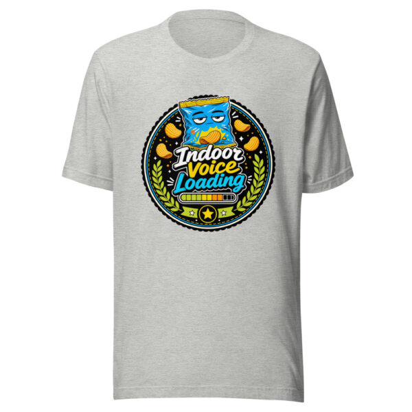 Indoor Voice Loading Graphic Tee mockup 6
