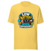 Low Battery High Opinions Heartbeat-20260613-hilarious-codex Graphic Tee mockup 5