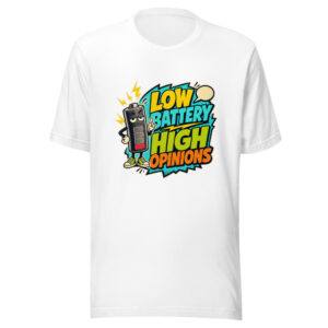 LOW BATTERY HIGH OPINIONS Heartbeat-20260624-codex-fallback Graphic Tee front view
