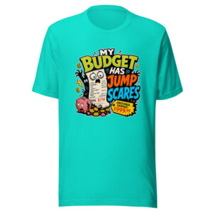 My Budget Has Jump Scares Heartbeat-20260613-hilarious-everyday-chaos-codex Graphic Tee front view