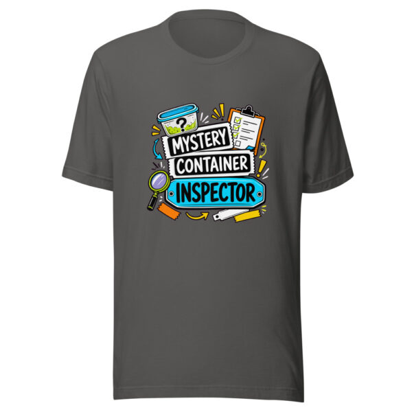 Mystery Container Inspector Graphic Tee mockup 3