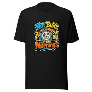 Not Built For Mornings Graphic Tee mockup 1 Not Built For Mornings Graphic Tee front view