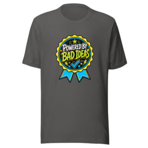 Powered By Bad Ideas Graphic Tee mockup 1 Powered By Bad Ideas Graphic Tee front view