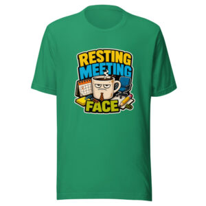 Resting Meeting Face Heartbeat-20260613-hilarious-codex Graphic Tee mockup 1 Resting Meeting Face Heartbeat-20260613-hilarious-codex Graphic Tee front view