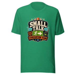 SMALL TALK EVACUATION TEAM Heartbeat-20260614-hilariousshirt-codex Graphic Tee front view