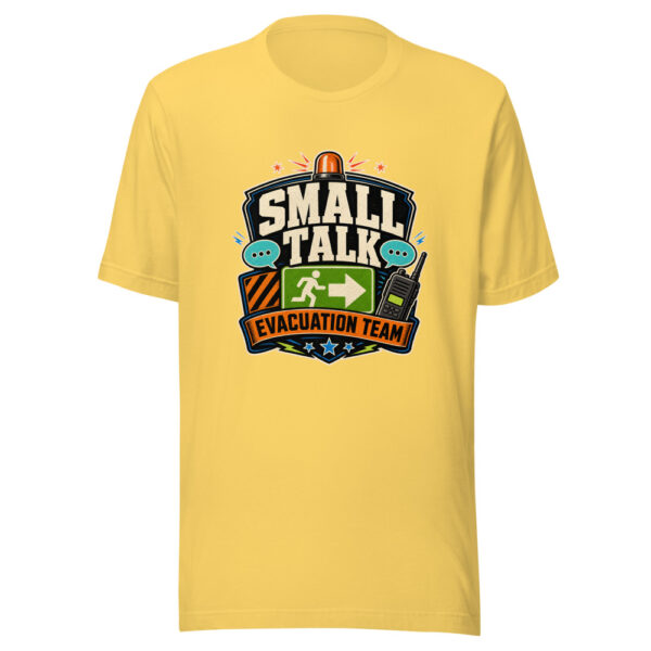 SMALL TALK EVACUATION TEAM Heartbeat-20260614-hilariousshirt-codex Graphic Tee mockup 5