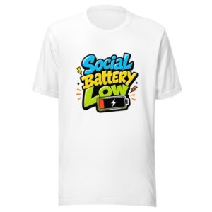 Social Battery Low Graphic Tee mockup 1 Social Battery Low Graphic Tee front view