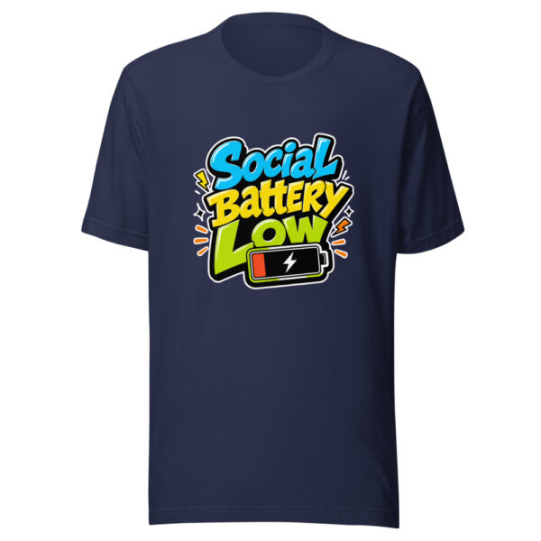 Social Battery Low Graphic Tee mockup 3