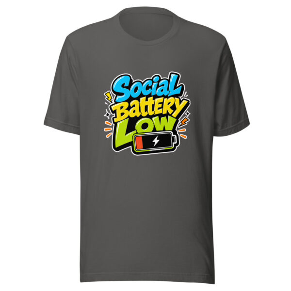 Social Battery Low Graphic Tee mockup 4