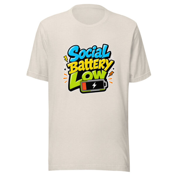 Social Battery Low Graphic Tee mockup 8