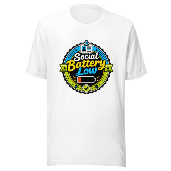 Social Battery Low Graphic Tee mockup 8