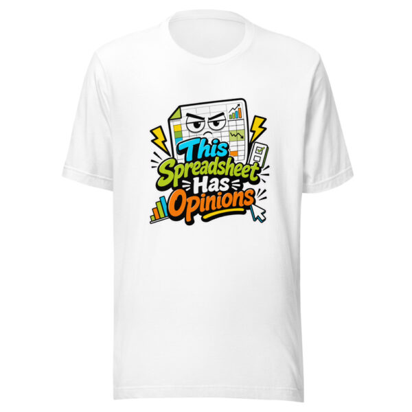 This Spreadsheet Has Opinions Graphic Tee mockup 3