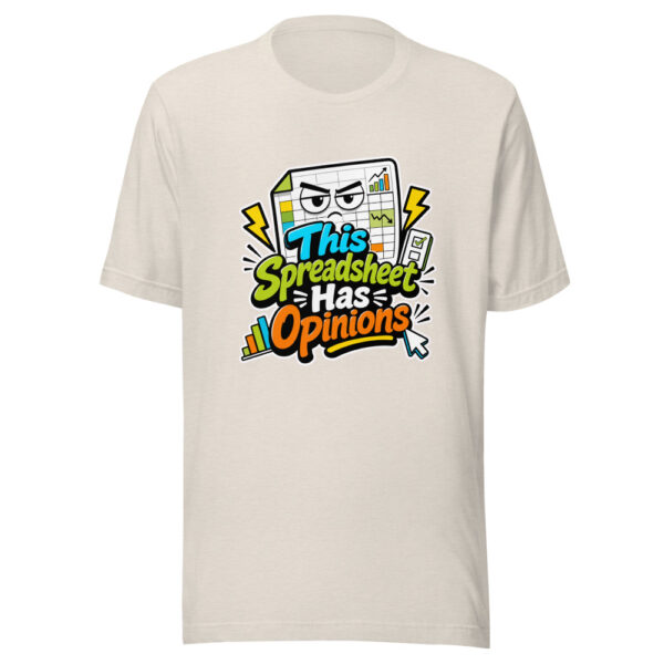 This Spreadsheet Has Opinions Graphic Tee mockup 8