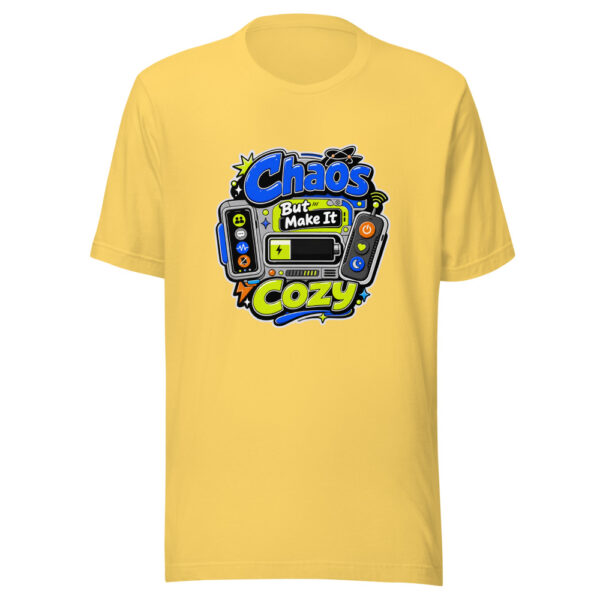 Chaos But Make It Cozy Graphic Tee mockup 6