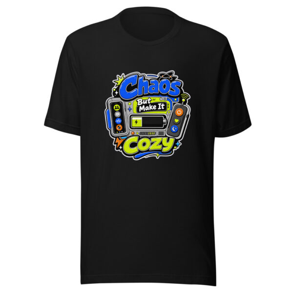 Chaos But Make It Cozy Graphic Tee mockup 7
