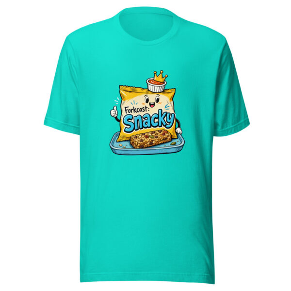 Forkcast: Snacky Graphic Tee mockup 5