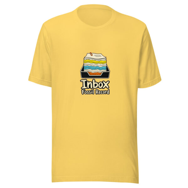 Inbox Fossil Record Graphic Tee mockup 20