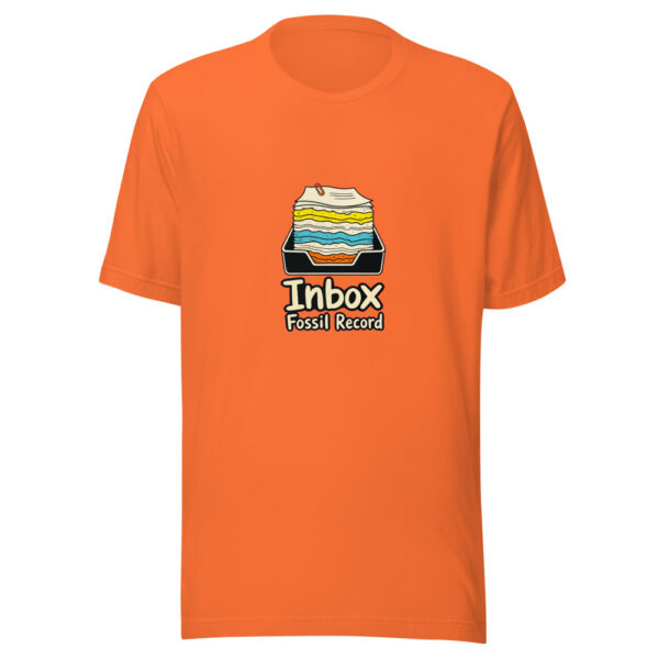 Inbox Fossil Record Graphic Tee mockup 3