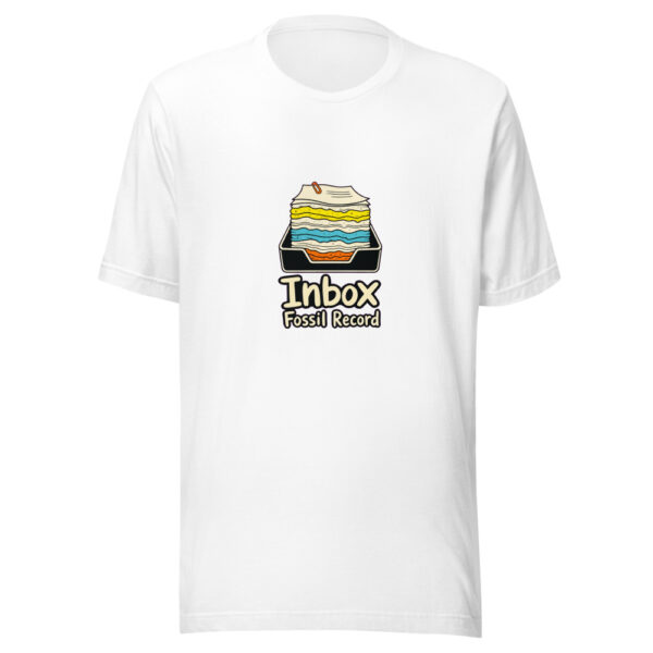 Inbox Fossil Record Graphic Tee mockup 8
