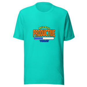Mildly Productive Today Y2k-office-loading Graphic Tee mockup 1 Mildly Productive Today Y2k-office-loading Graphic Tee front view