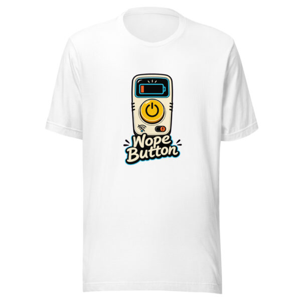 Nope Button Graphic Tee mockup 8