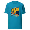 On A Roll — Unfortunately, It's Downhill Bread-roll-downhill-pun Graphic Tee mockup 2