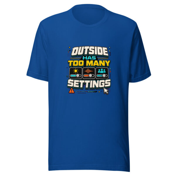 Outside Has Too Many Settings Heartbeat-20260630T114512Z Graphic Tee mockup 3