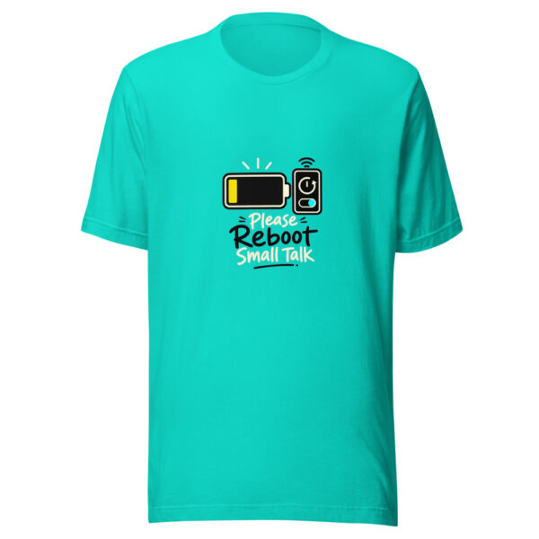 Please Reboot Small Talk Graphic Tee front view
