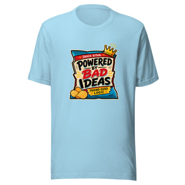 Powered By Bad Ideas Graphic Tee mockup 17