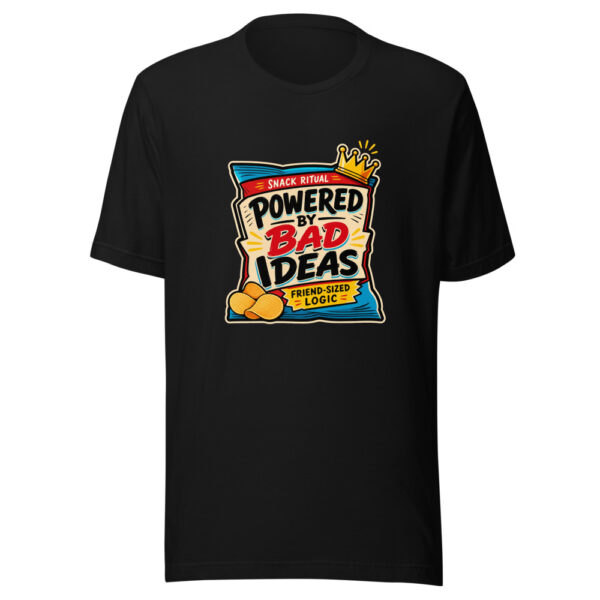 Powered By Bad Ideas Graphic Tee mockup 7