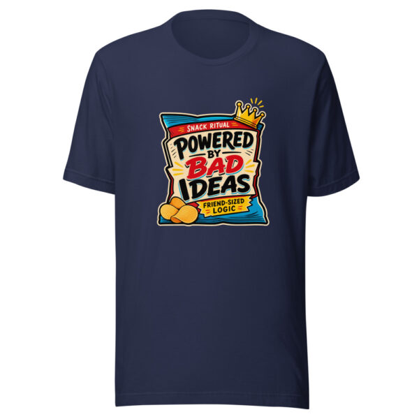 Powered By Bad Ideas Graphic Tee mockup 9