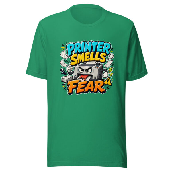 Printer Smells Fear Graphic Tee mockup 3