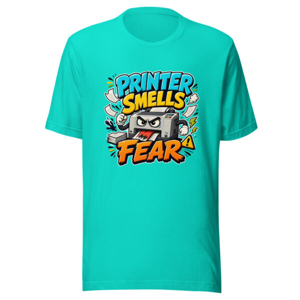 Printer Smells Fear Graphic Tee mockup 4
