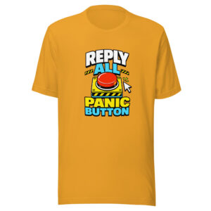 Reply All Panic Button Graphic Tee front view